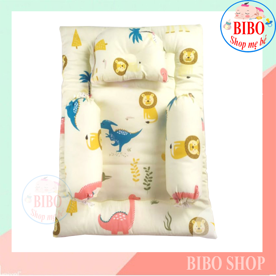 BỘ GỐI NỆM SƠ SINH CAO CẤP 100% COTTON CHO BÉ