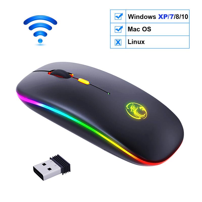 Chuột Không Dây Bluetooth RGB Sạc Chuột Máy Tính Không Dây Im Lặng Mause LED Backlit Ergonomic Cho Xiaomi Laptop