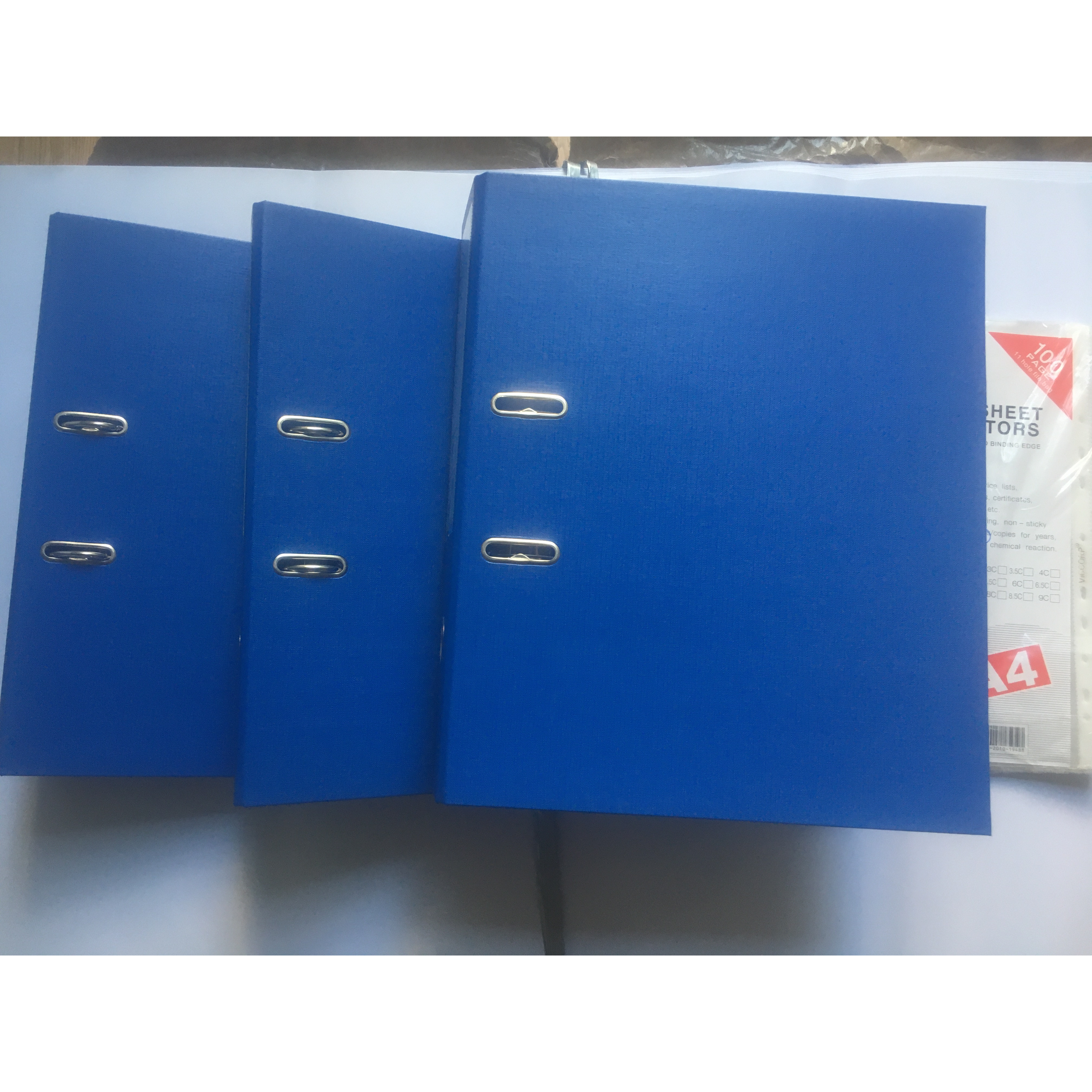 Combo 3 bìa còng 7p -2 mặt xi xanh dương