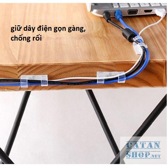 Nẹp dây điện dán tường GD468-NepDD treo giữ cố định dây sạc, cáp sạc thông minh,bộ kẹp đi dây điện 20 cái có kèm keo dán