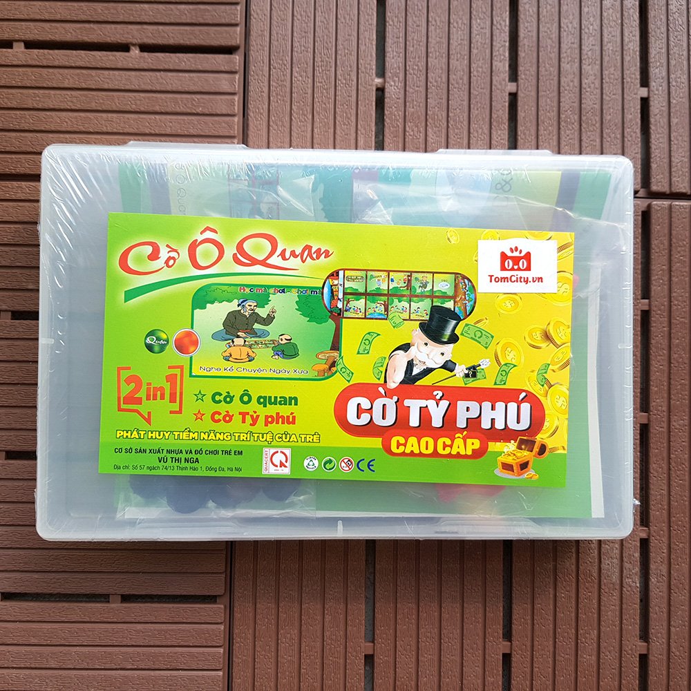 Cờ Tỷ Phú Monopoly Dạy Con Tư Duy Làm Giàu Kèm Cờ Ô Quan Bàn cờ 2in1