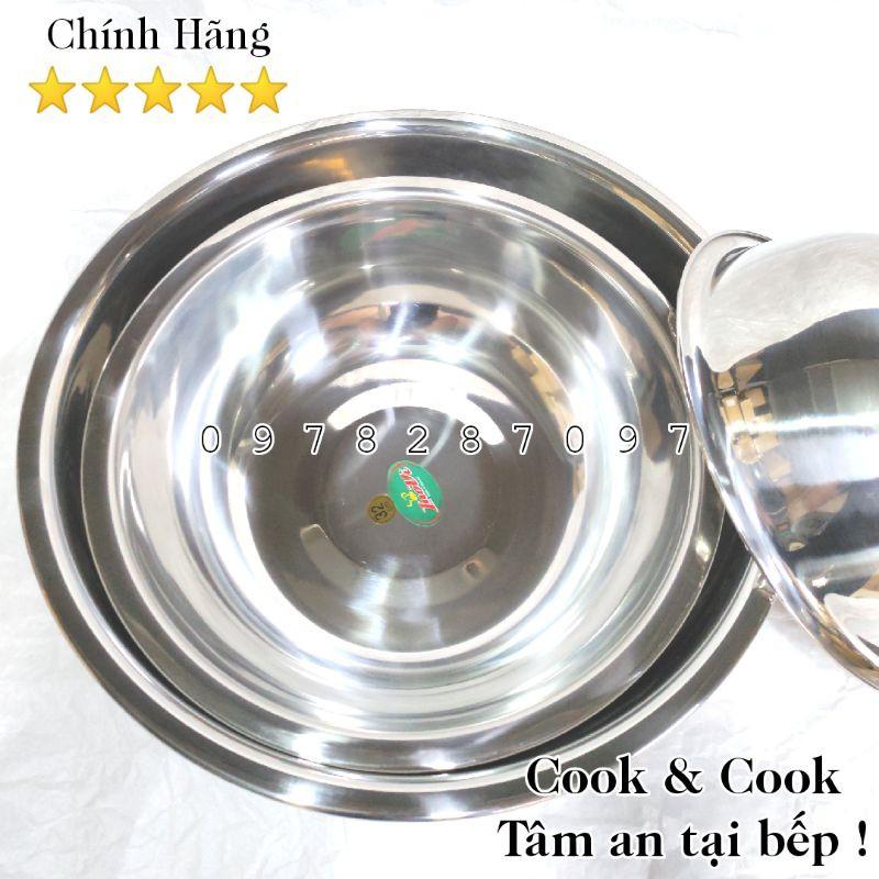 Chậu inox thau inox loại dày đủ size 20, 22, 24, 26, 28, 30, 32, 34, 36, 38 cm