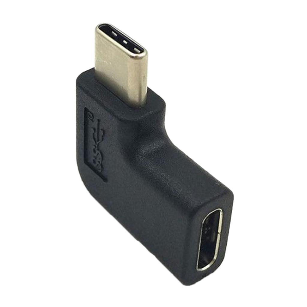 2X USB3.1 Type-C Female to 90 Angle Male Charging Data Sync Extension Adapter