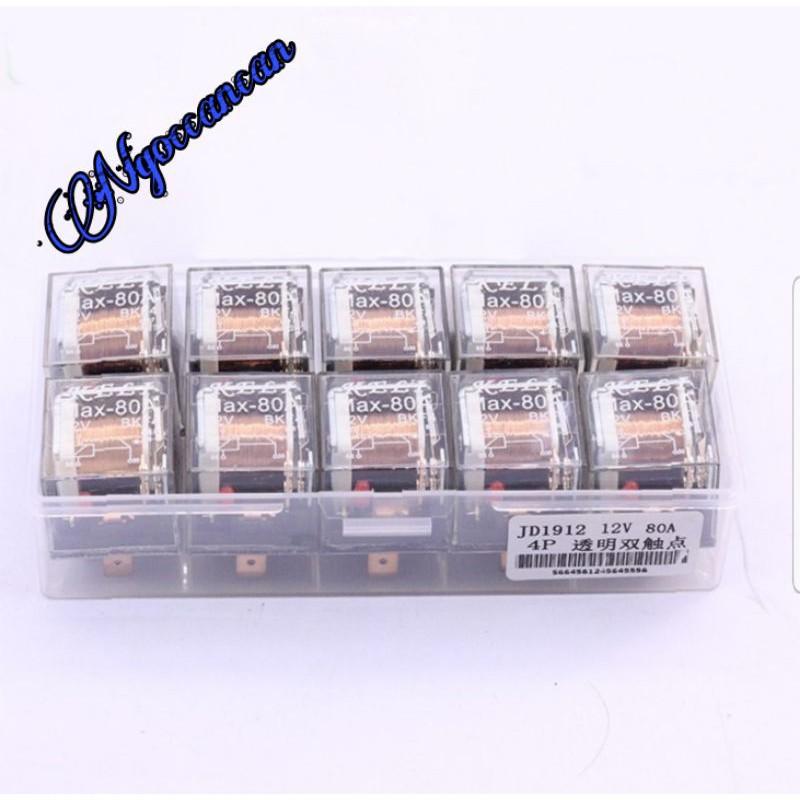 Hộp 10 Rơ Le 4 Chân 12v 80A 5 Chân 12v 100A