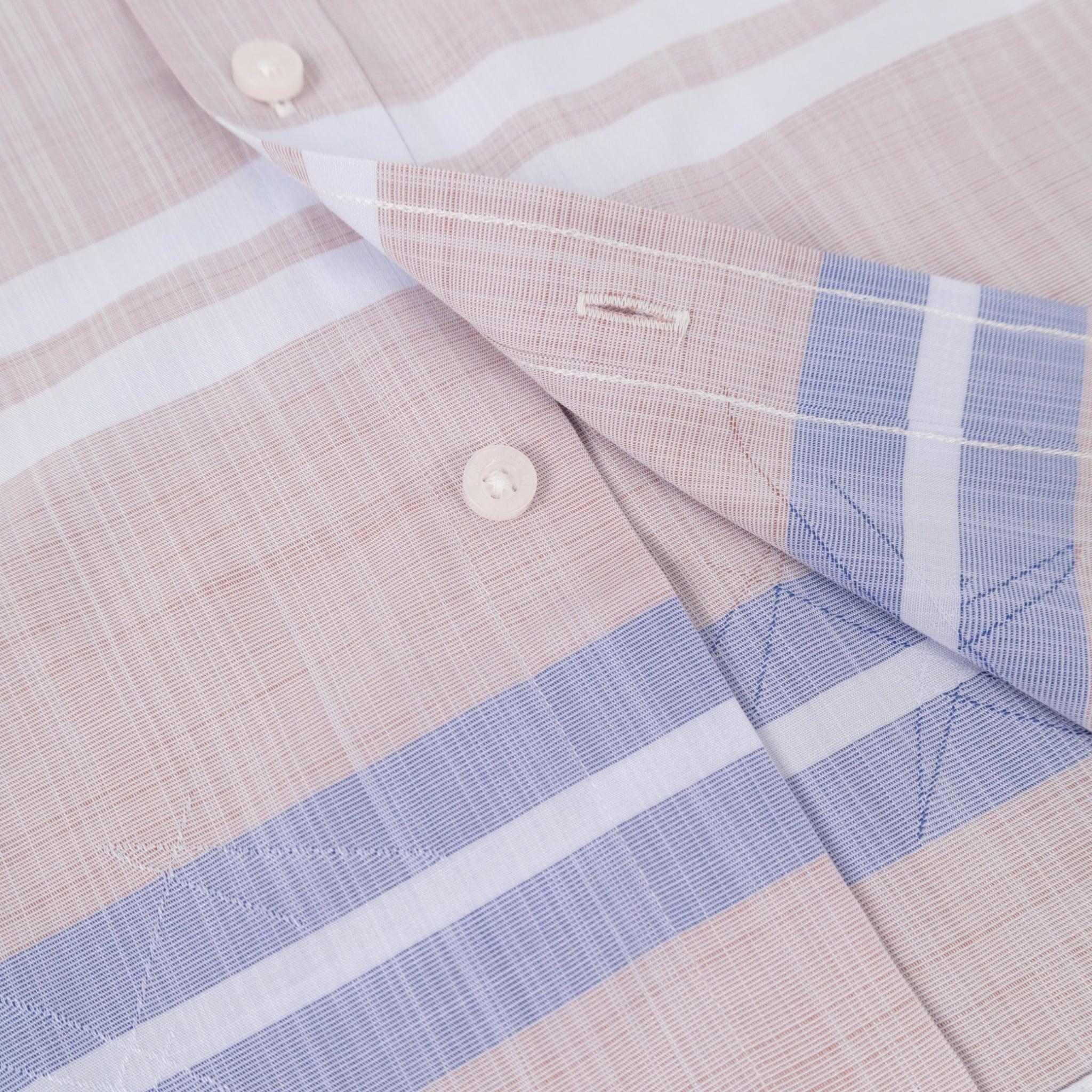 Áo sơ mi nam KHATOCO Tailor Fit ngắn tay A1MN568T2-CNSC817-2709-N