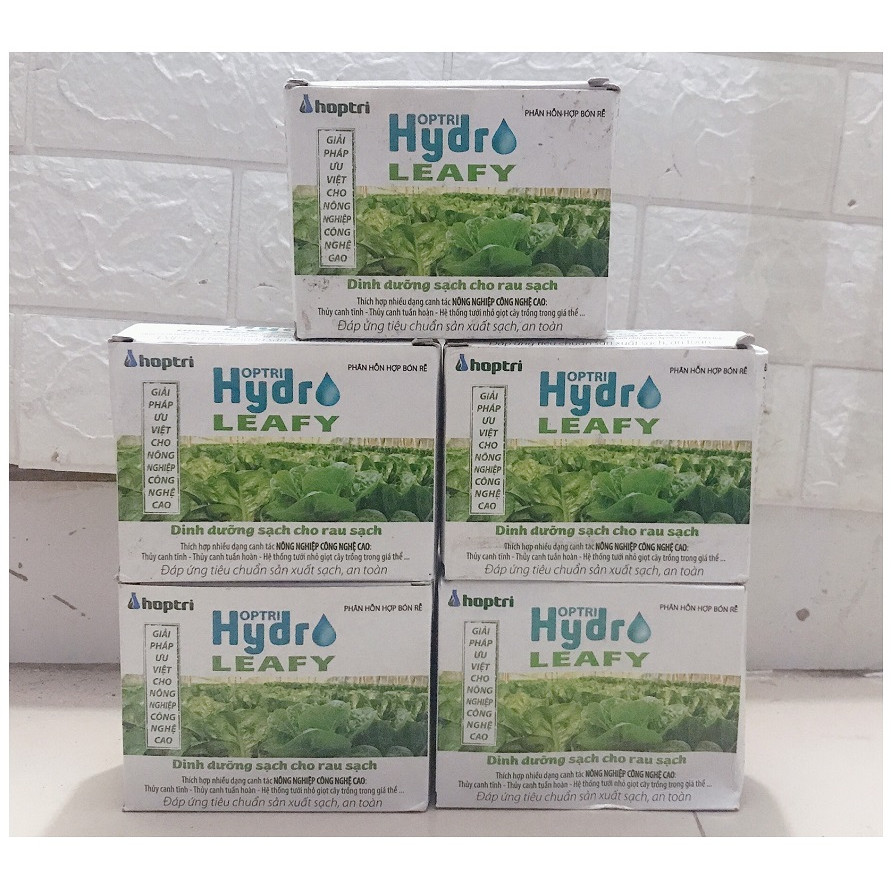 5 hộp HOPTRI HYDRO LEAFTY_DINH DƯỠNG THỦY CANH CHO RAU ĂN LÁ