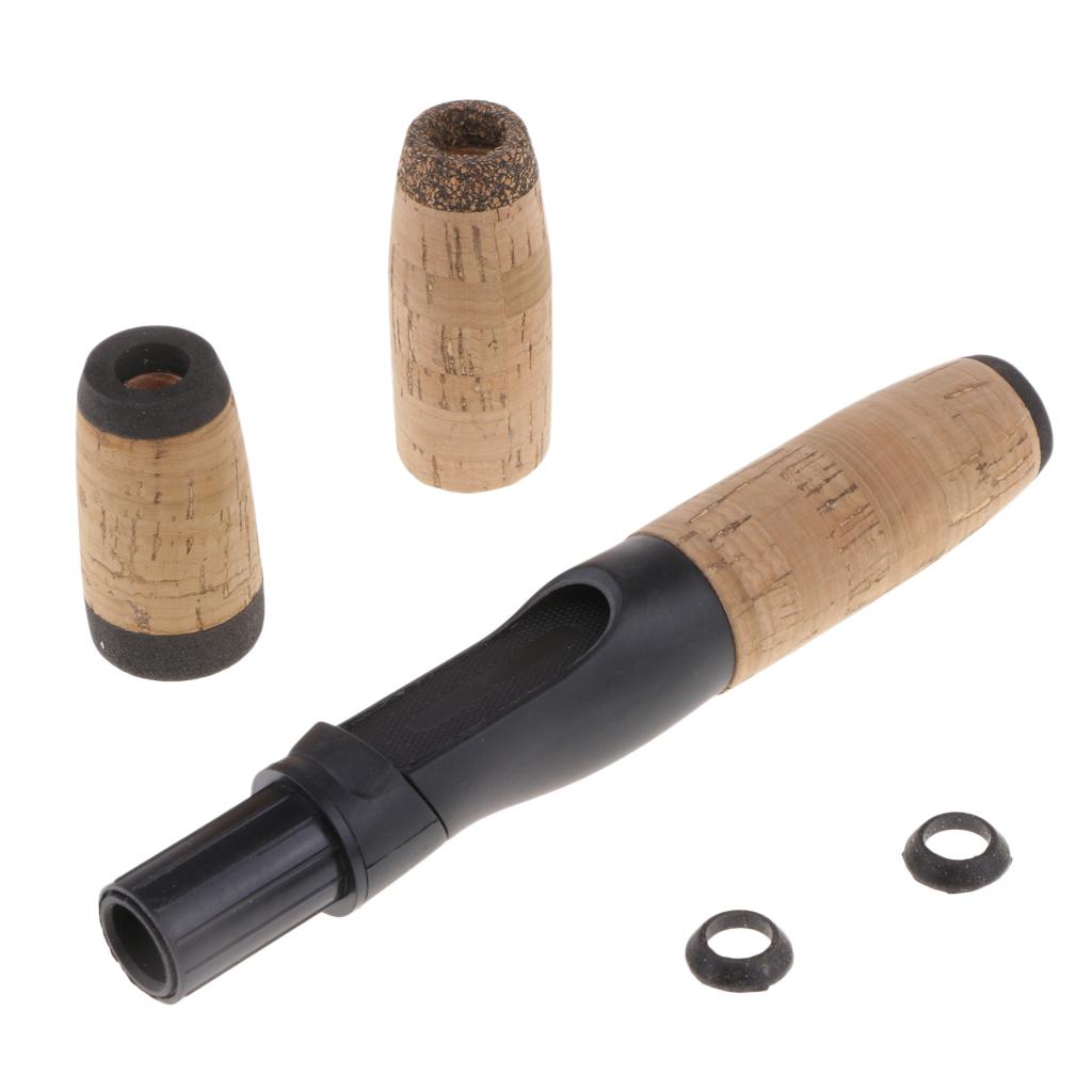 Lightweight Spinning Fishing Rod Handle Kit Soft Composite Cork Handle Grip with Plastic Reel Seat