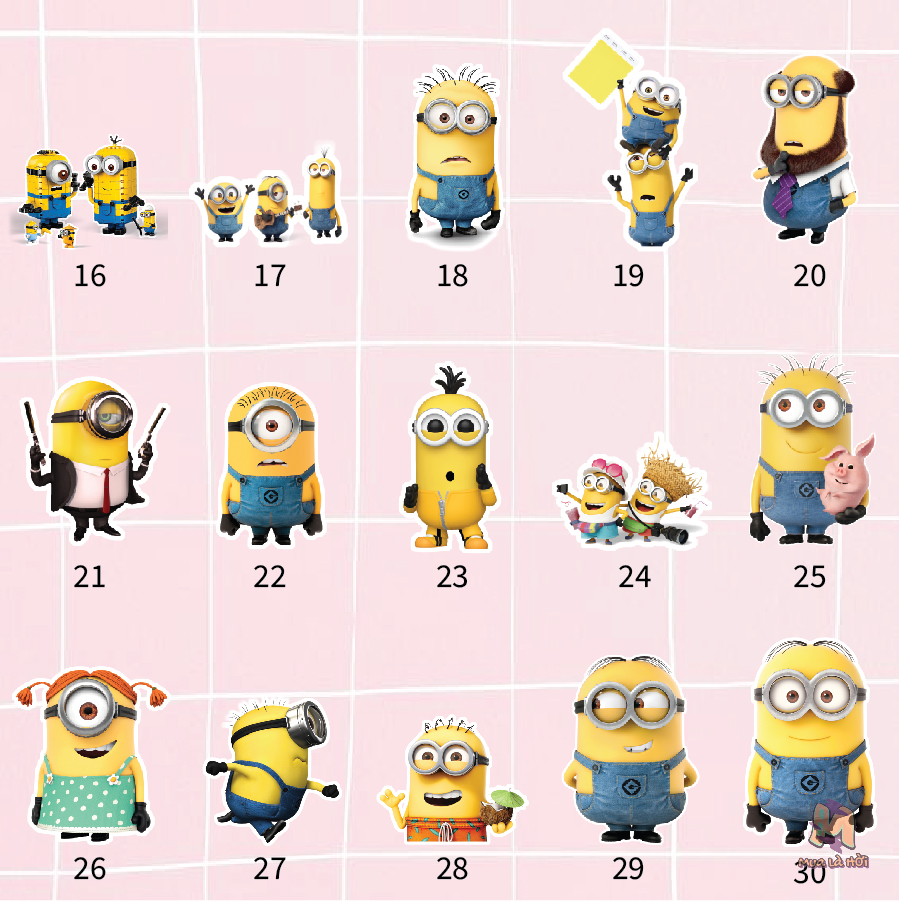 Miếng dán Stickers chủ đề Minions