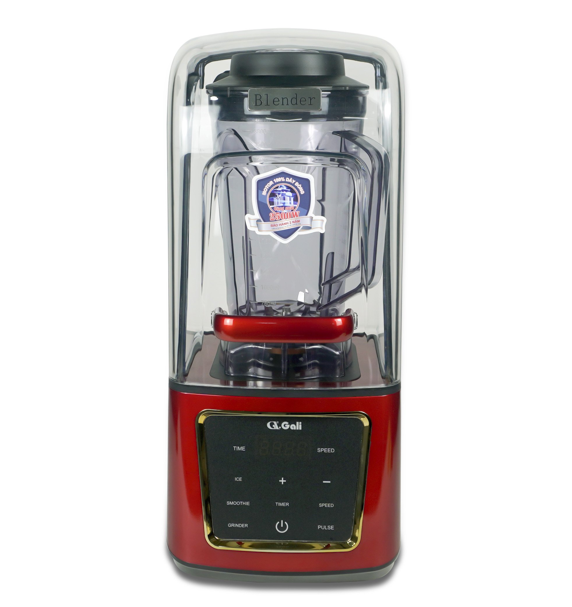 Máy Sinh Tố Công Nghiệp Gali GL-1530R DUng tích 4 Lít. Thiết kế chống ồn. Motor được quấn bằng đồng, Cối bằng nhựa PC siêu bền, Dao bằng thép không gỉ. Hàng chính hãng bảo hành 24 tháng