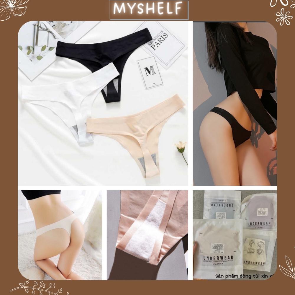 M93. Quần lọt khe đúc su bóng mịn E1, quần lót lot khe sexy nữ kèm túi zip