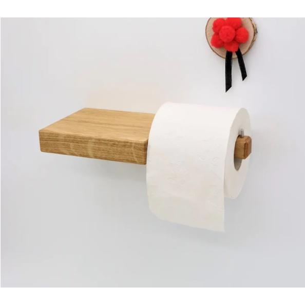 Giá kệ gỗ để giấy trang trí treo trường trong nhà tắm nhà vệ sinh