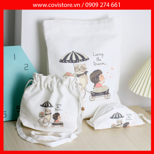 Túi tote Covi set 3 sản phẩm thời trang ( túi tote, túi đeo chéo nhỏ, ví cầm tay)