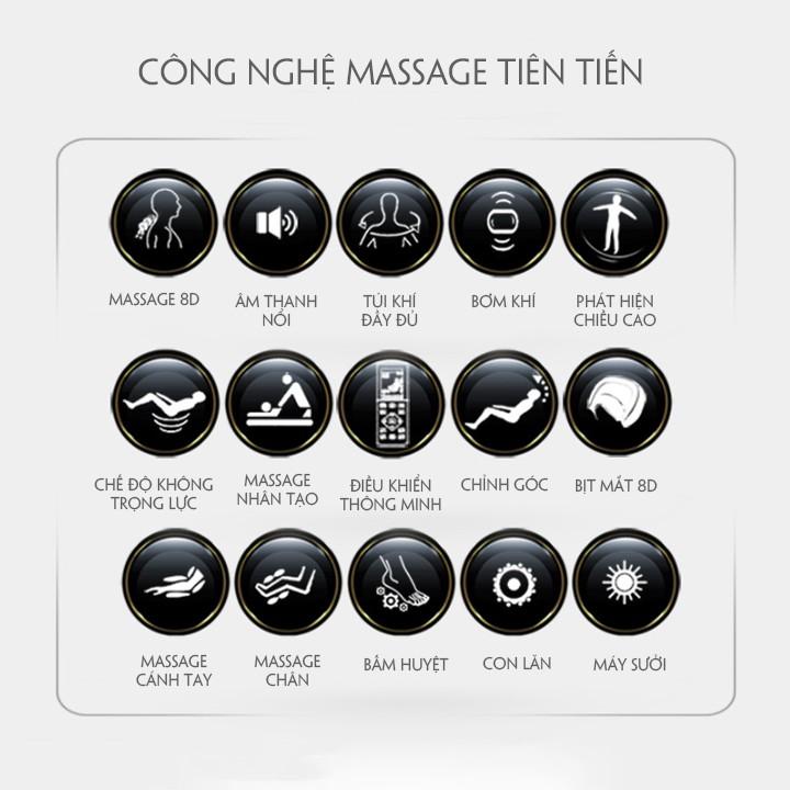 Máy Massage toàn thân cao cấp công nghệ mới (Massage 8D, Bấm huyệt, Âm nhạc thư giãn)