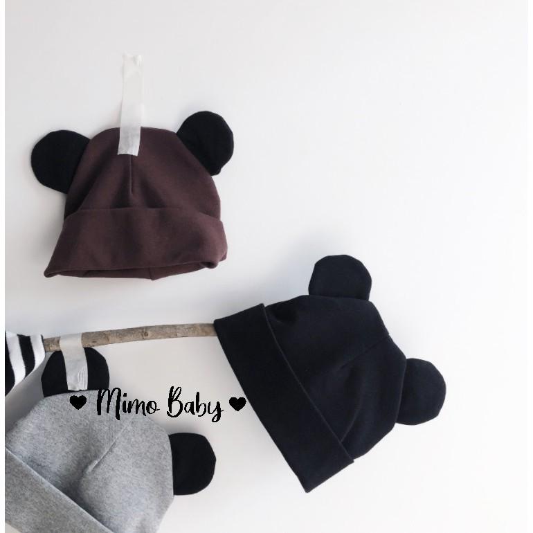 Mũ cotton tai chuột mickey cho bé - mũ trùm đầu (3-18m) MD157