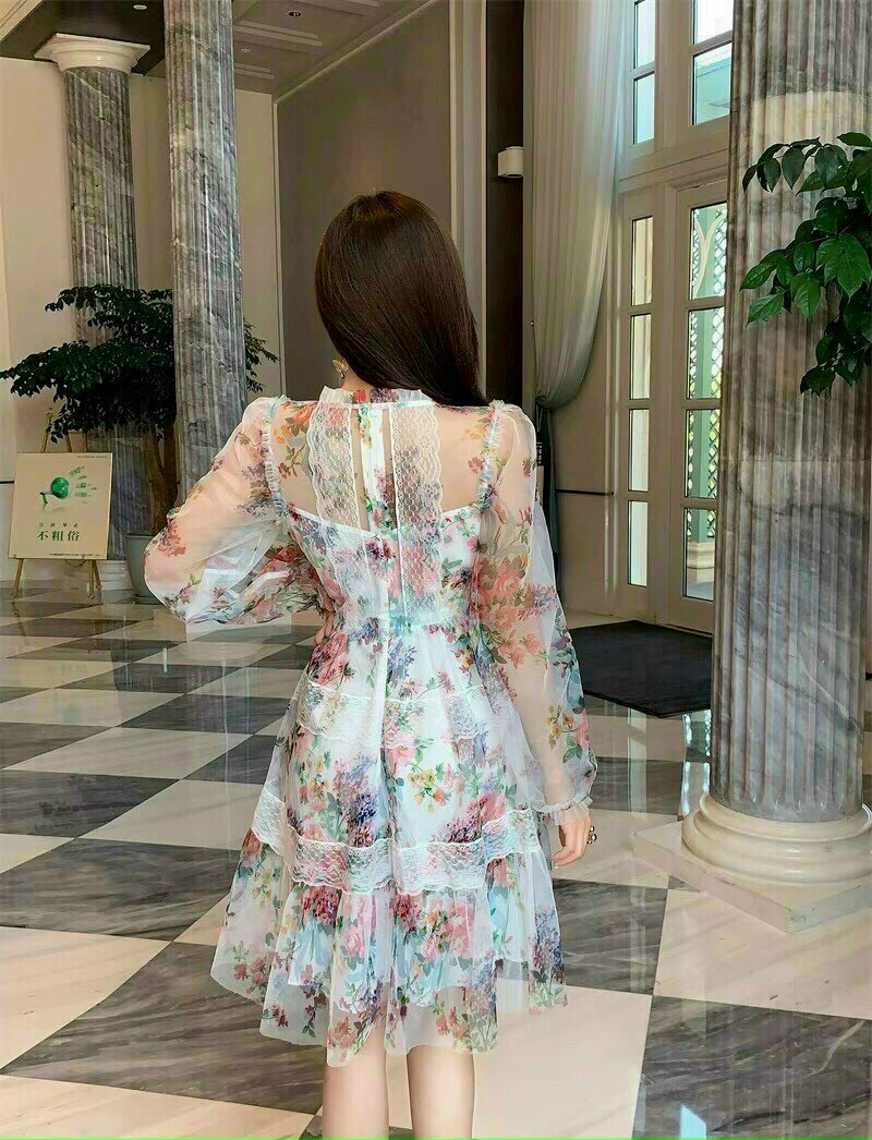 ĐẦM XÒE REN LƯỚI HOA SIÊU ĐẸP