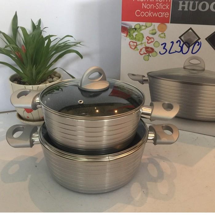 Nồi chống dính màu xám nắp kiếng, sử dụng như nồi chiên có đủ size được thiết kế từ Đức.