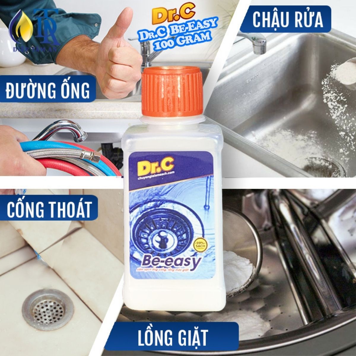 Bộ Đôi Tẩy Lồng Máy Giặt, Thông Đường Ống Và Tẩy Mốc Quần Áo,Chăn,Ga,Tường Nhà, Gioăng Cao Su Máy Giặt