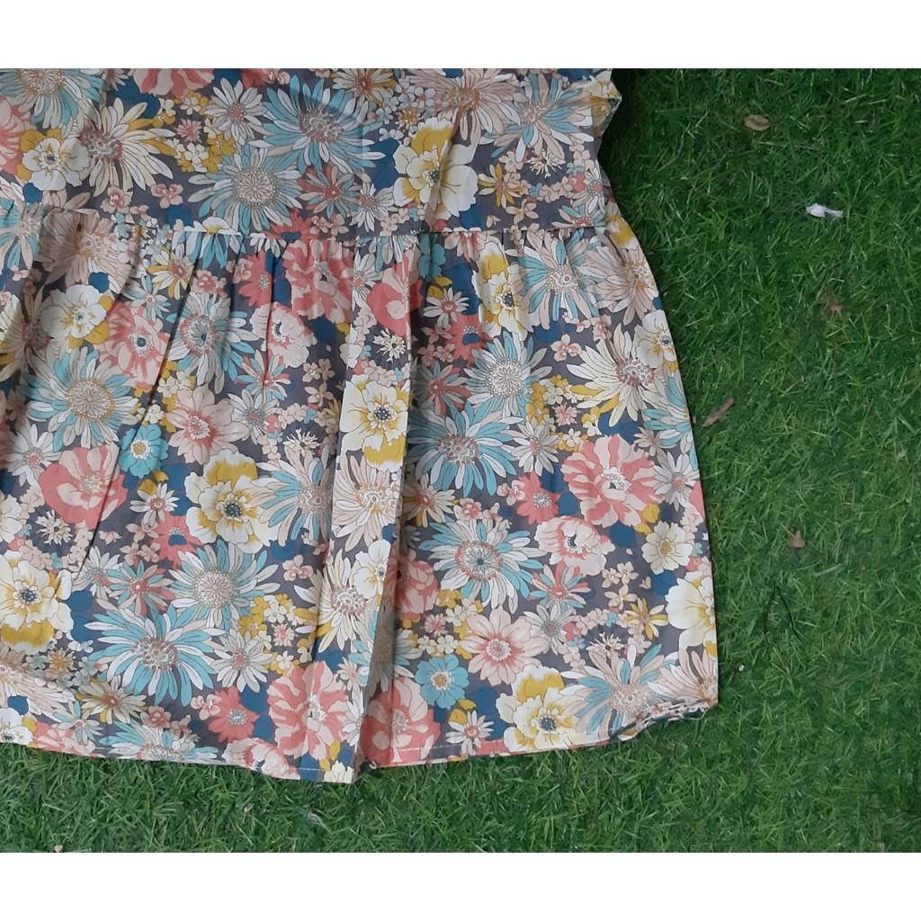 Váy bầu hoa nhí phong cách vintage, đầm bầu thiết kế siêu xinh V271