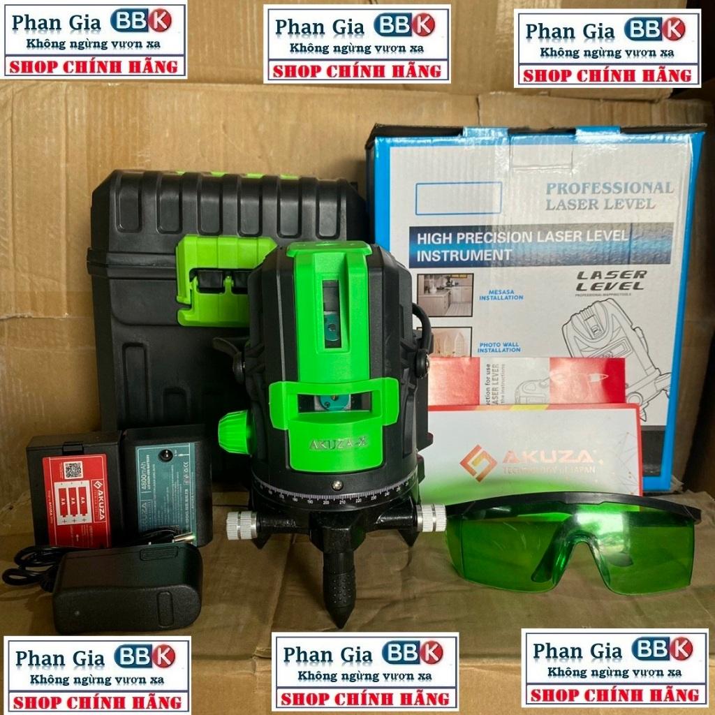 [chính hãƞg] Máy Cân Mực 5 Tia Xanh AKUZA Siêu Sáng, Bộ máy 2 pin, Bảo Hành 1 Năm