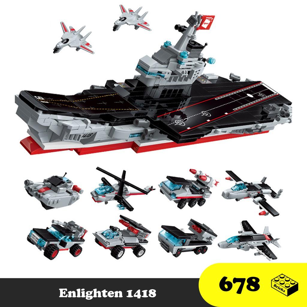 Enlighten 1418 - Đồ chơi Lắp ráp Thuyền chiến 8 trong 1 - Enlighten WarShip 8in1