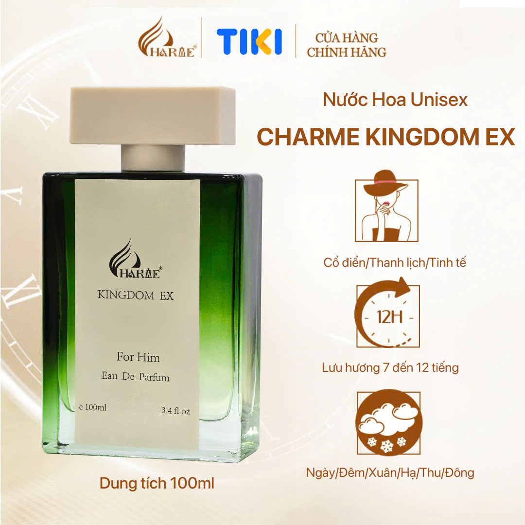 Nước Hoa Unisex CHARME KINGDOM EX 100ml Lưu Hương Lâu Phong Cách Cá Tính, Gợi Cảm, Nổi Bật Chính Hãng