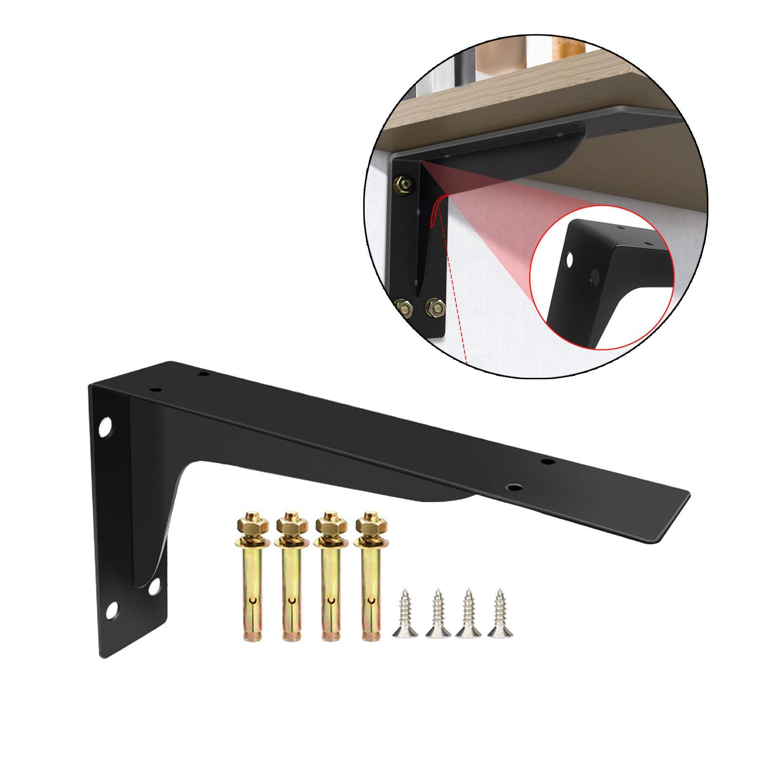 Thickened Shelf Bracket, 90 Degree Metal Tripod Wall Mount with Screws Strong Load Bearing Triangle Bracket for Work Furniture