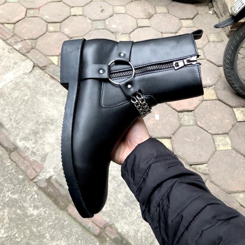 Laurent Boots da trơn, bốt cao cổ kéo khoá