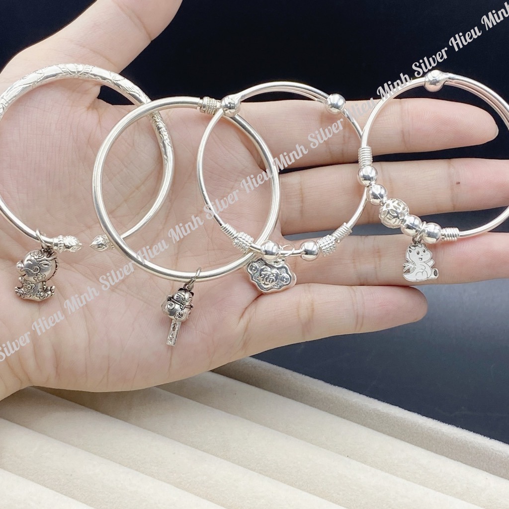 Vòng Tay Lắc Chân Bạc Ta Cho Bé Mix Charm BẠC HIỂU MINH LTE559