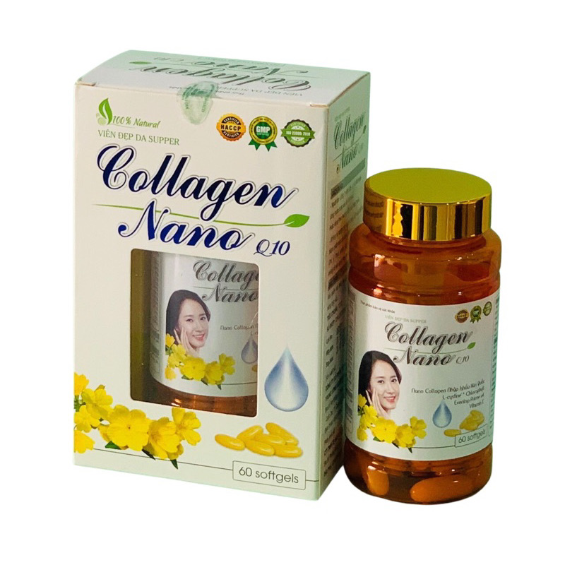 ￼Viên Uống Đẹp Da Supper COLLAGEN NANO Q10 - Hộp 60 Viên -Giúp Đẹp Da , Ngừa Lão Hóa , Sạm , Nám, Vinaphar