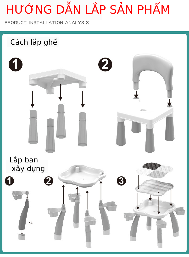 Bàn xếp hình đa năng hoa anh đào giúp trẻ thông minh và phát triển trí tuệ