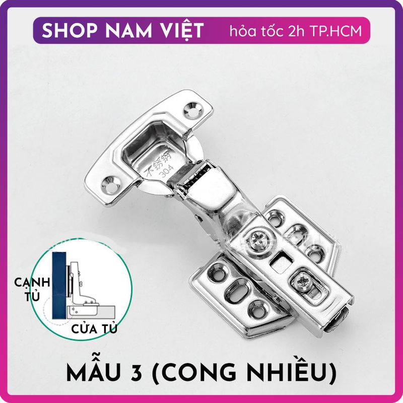 Bản Lề Giảm Chấn INOX 304 Cho Cửa Tủ Bếp, Nội Thất