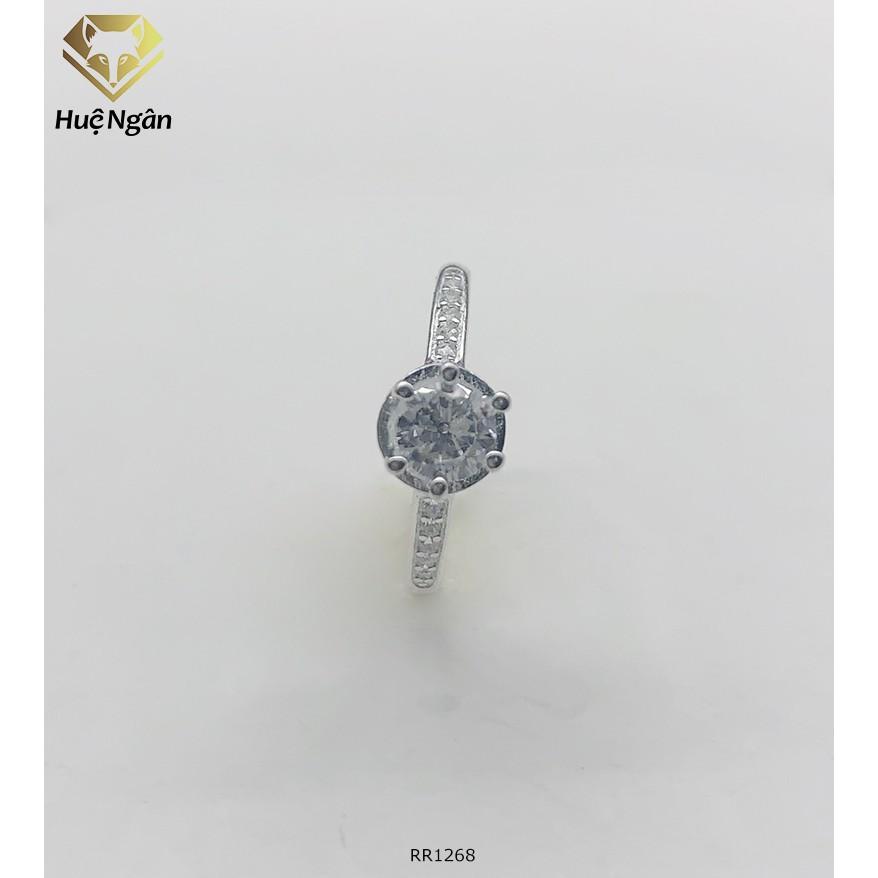 Nhẫn bạc 925 Huệ Ngân - 6 chấu viền đá RYR140115