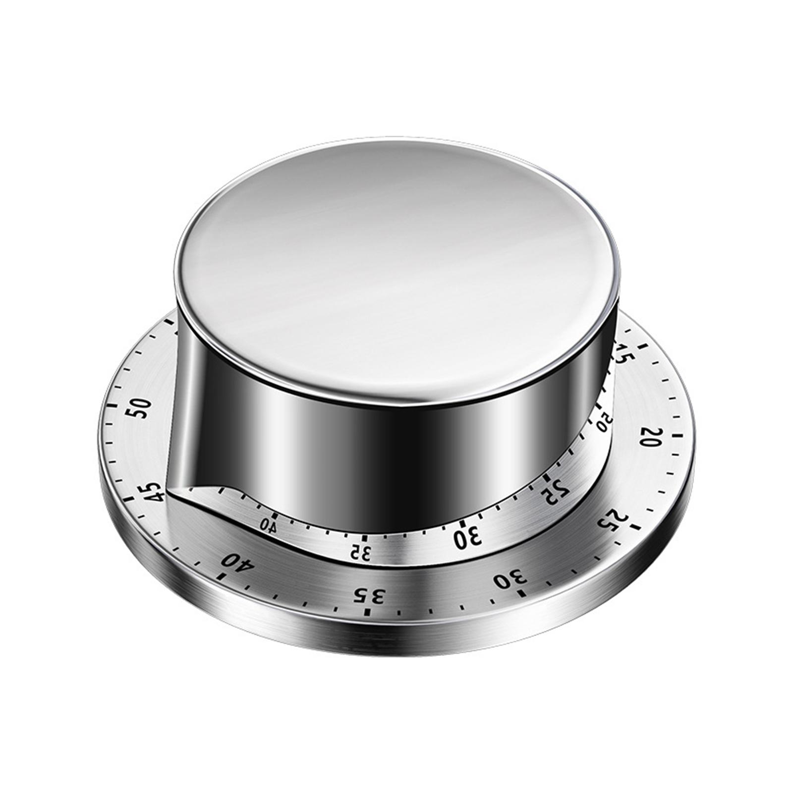 Kitchen Timer No Battery Timer Manual Stainless Steel Mechanical Rotating Alarm Magnetic Backing Time Management Timer