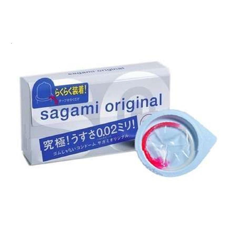 Bao cao su Sagami 002 Blue - Siêu mỏng - Non Latex - Hộp 6 chiếc