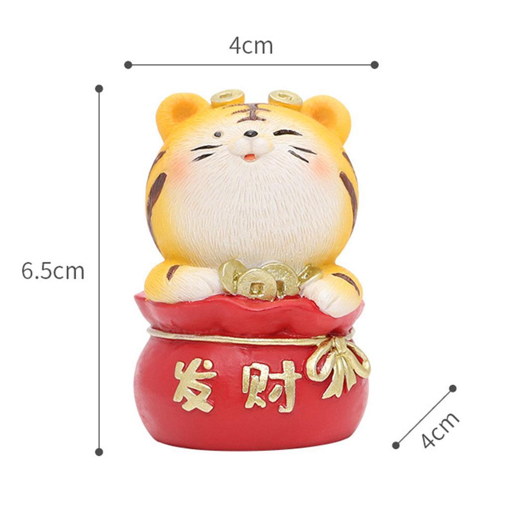 2x Resin Tiger Small Statue Zodiac Christmas Crafts Animal Home Car