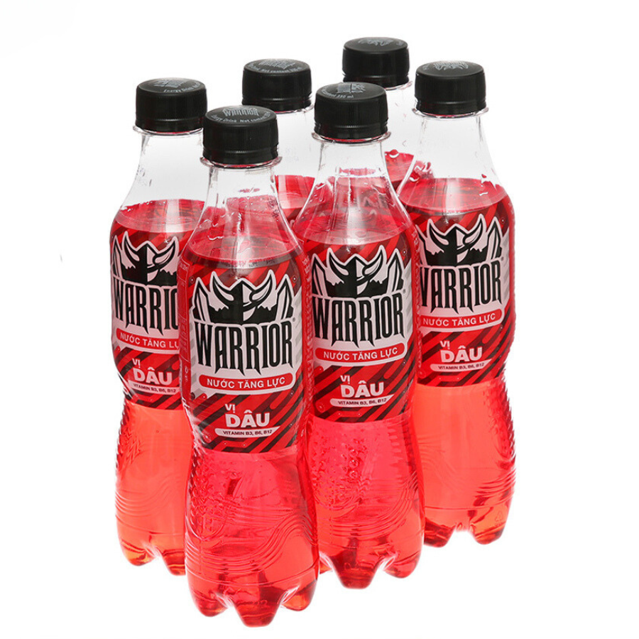 Lốc 6 Chai Nước Tăng Lực Có Gas Warrior Vị Dâu