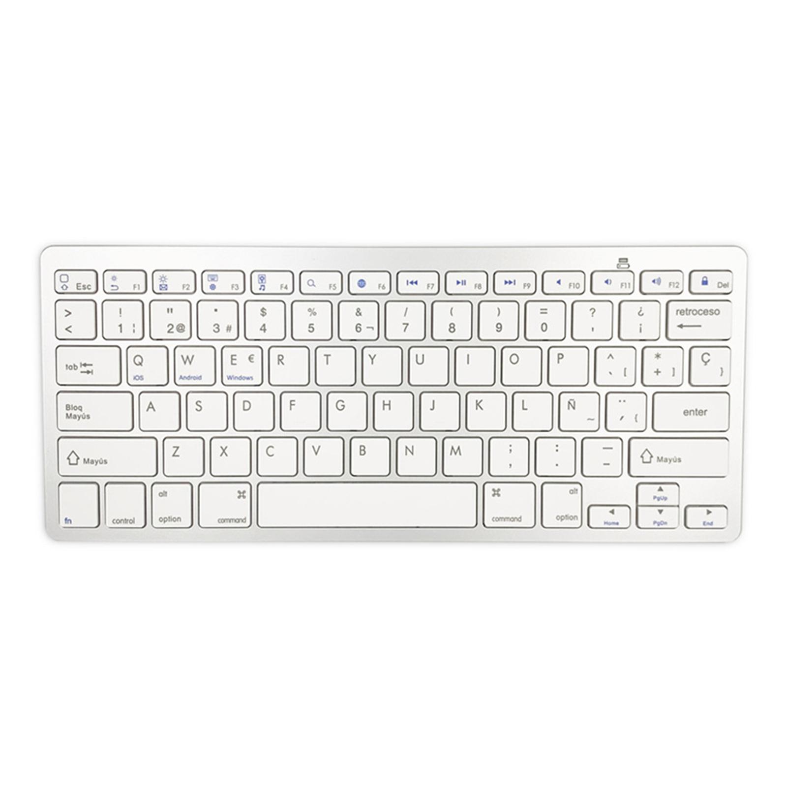 78-Key Spanish Wireless Bluetooth Keyboard Keypad for IOS/Android/Windows