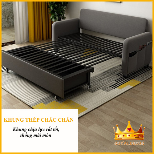 Giường sofa thông minh Gấp gọn - Ghế sofa đa năng nệm cao su chống lún - RoyaldecorHN