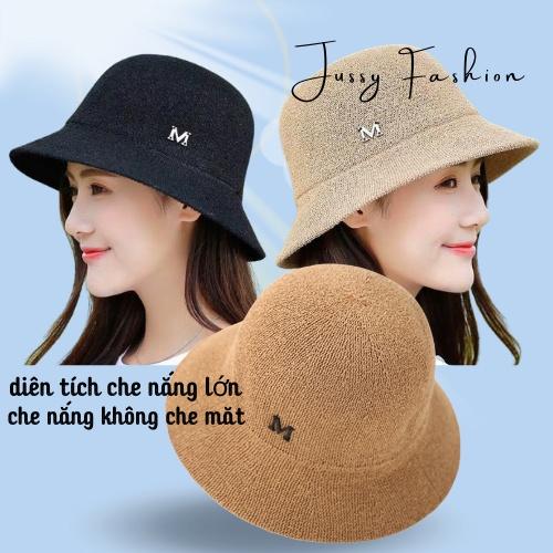 Mũ Len Chữ M Jussy Fashion Kiểu Dáng Nón Cói Đi Biển Nhiều Màu Đẹp Chất Len Đan Dày Nhiều Màu