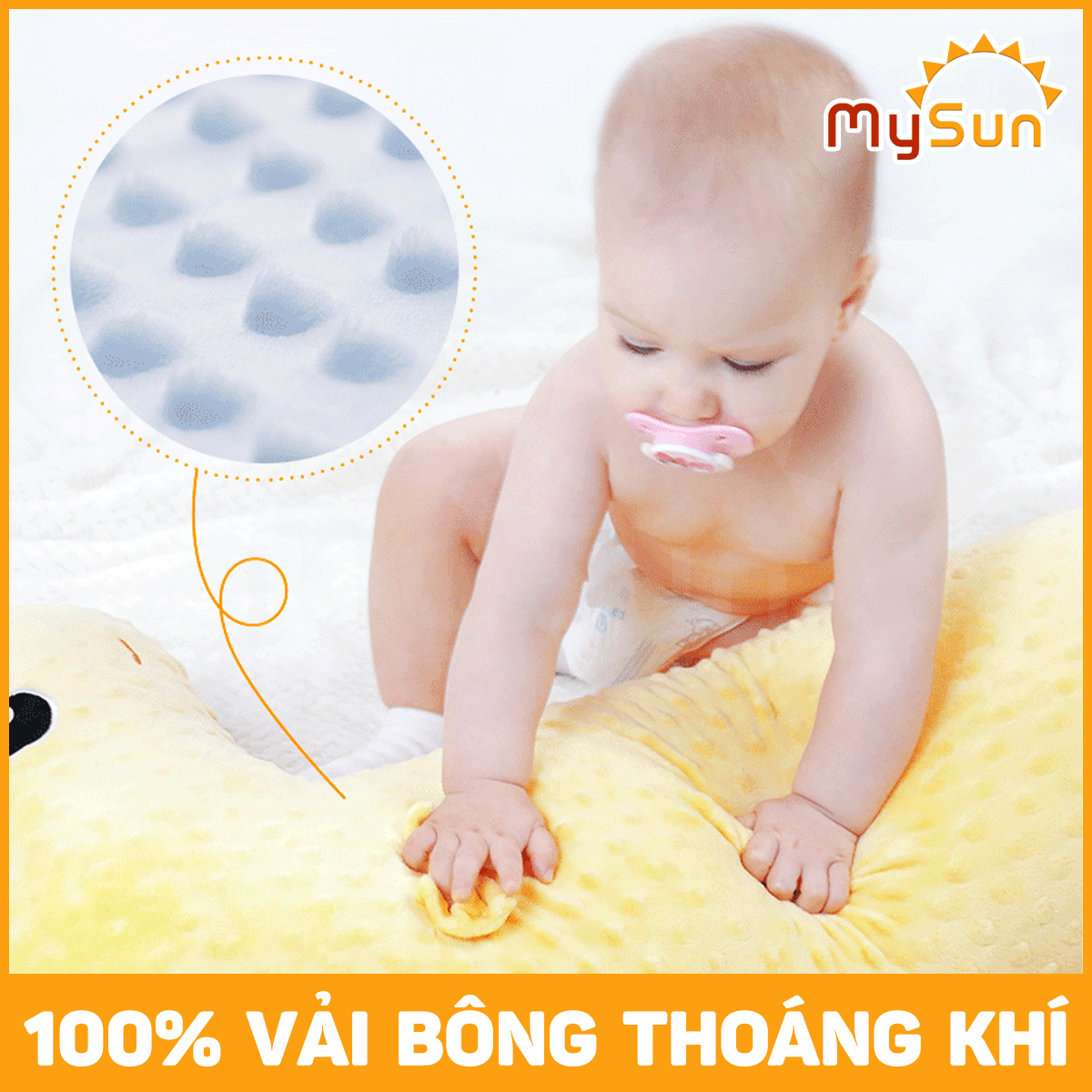 Gối ôm cho trẻ em bé sơ sinh dưới 1 2 3 4 5 6 tháng tuổi chống đầy hơi đa năng MySun