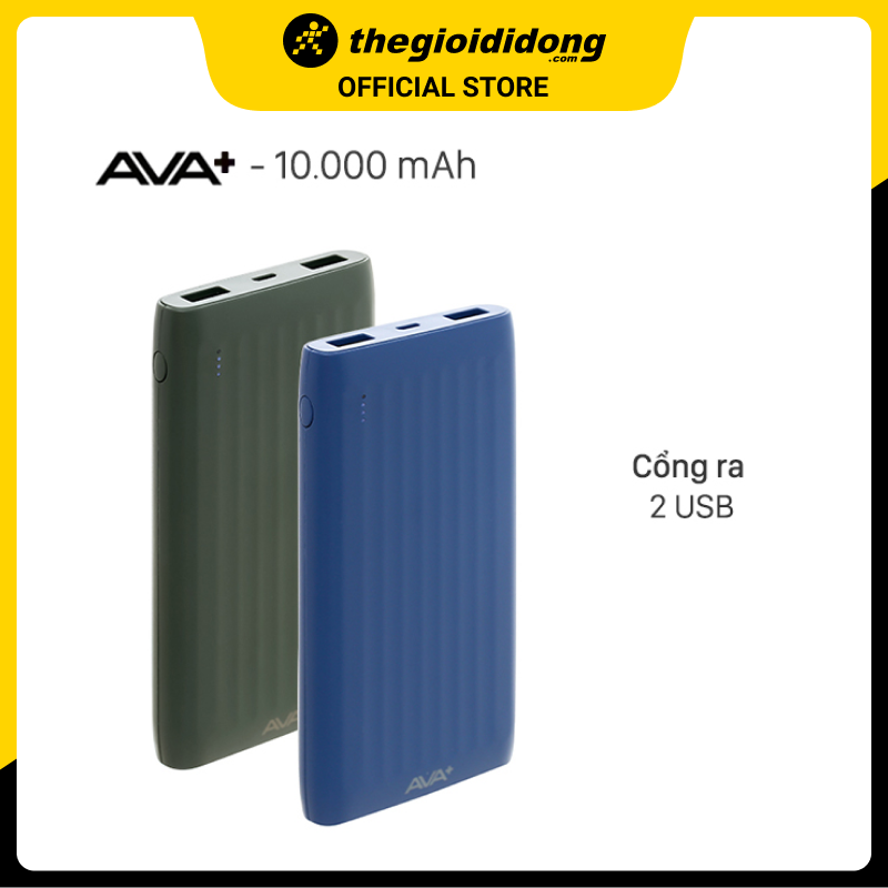 Pin sạc dự phòng Polymer 10000mAh AVA DS006 - Hàng chính hãng