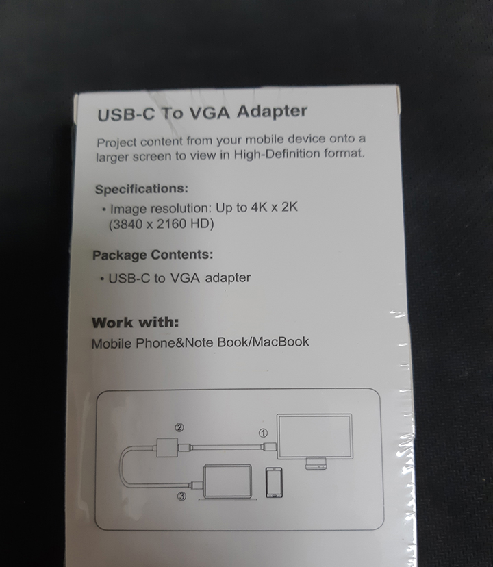 Cáp Chuyển Đổi USB Type-C Sang VGA độ phân giải 4K*2K