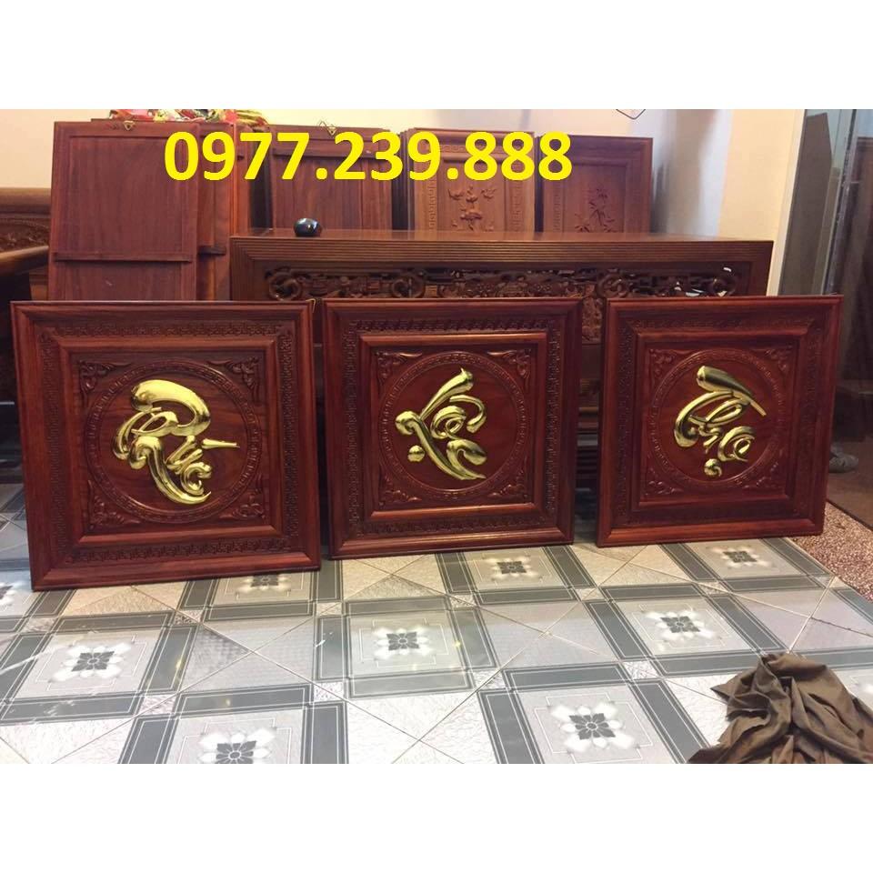 Tranh trang trí gỗ Phúc Lộc Thọ mạ vàng