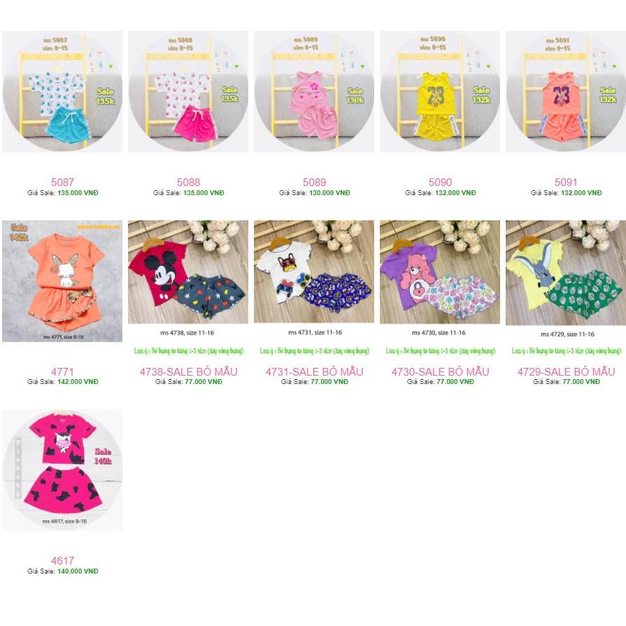 Album bé gái size 15