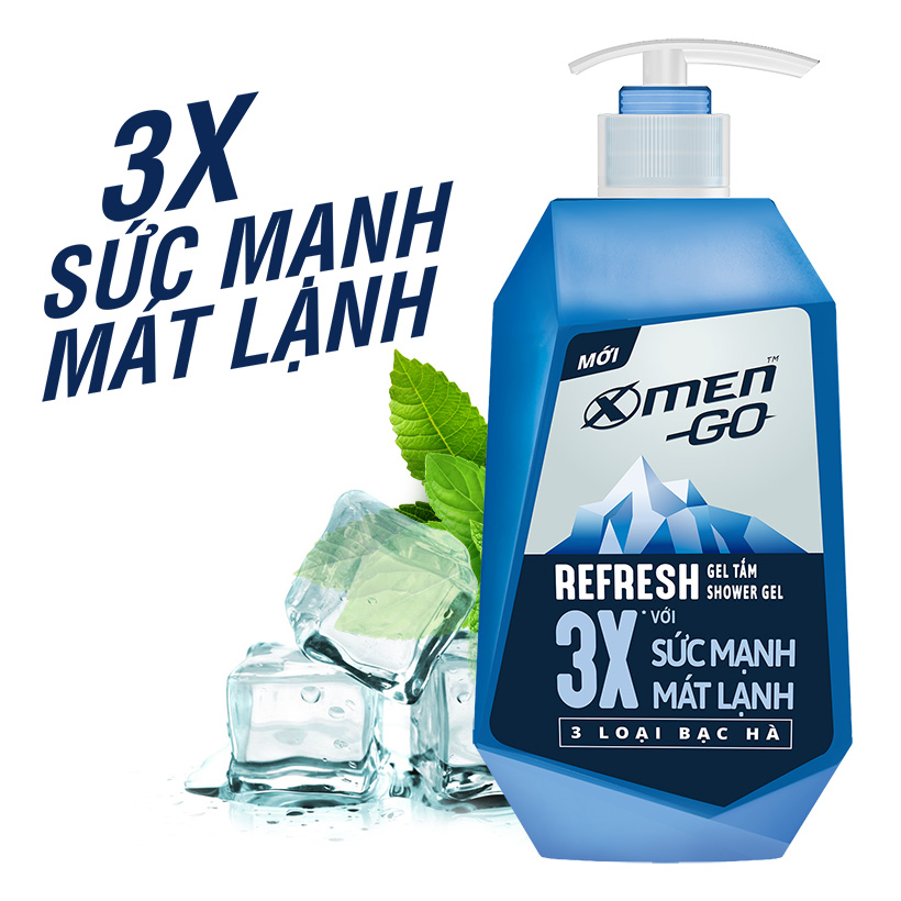 Sữa tắm X-Men Go REFRESH 3 Loại Bạc Hà 630G