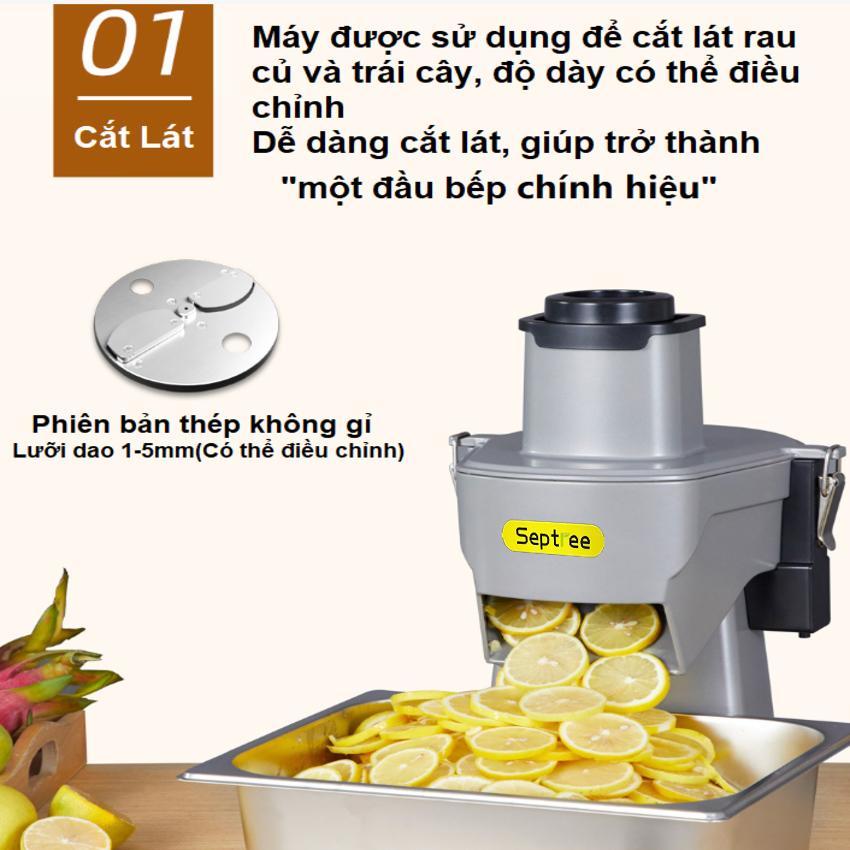 Máy thái rau củ quả đa năng, thái lát, thái sợi, thái hạt lựu thương hiệu Septree GJ817 - Hàng chính hãng