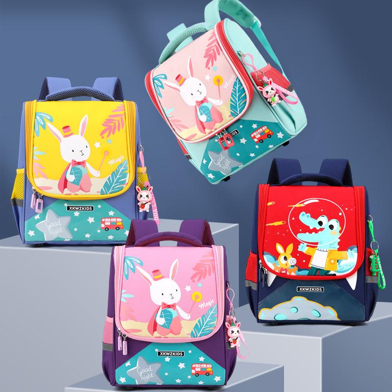 Dễ Thương Thỏ Con Bé Gái Lưng Cao Cấp Mẫu Giáo Schoolbag Lô Trẻ Em Khủng Long Bé Trai Học Túi 2-6 Tuổi