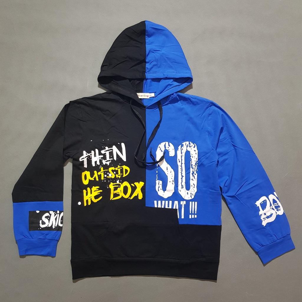 Áo thun cotton mát mẻ kiểu Hoddie có nón thể thao in chữ S.0 cho bé trai và gái tuổi teen