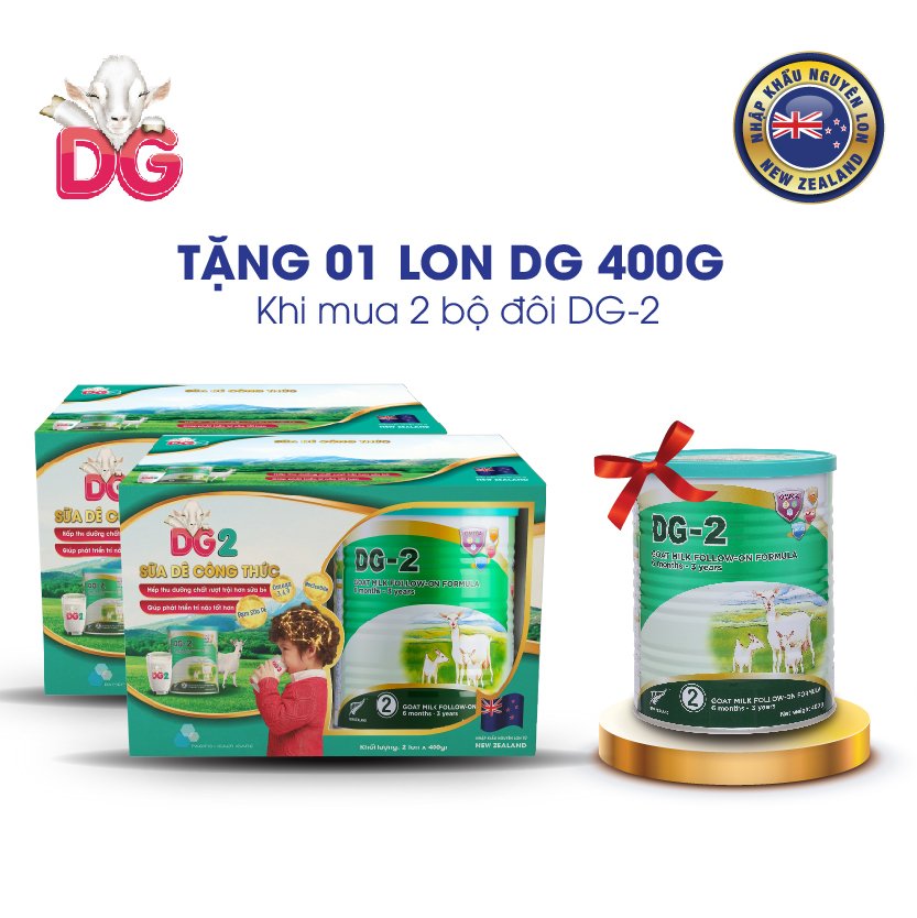 [Tặng 1 lon DG-2 400gr] Combo 03 lon Sữa Dê DG-2 400g