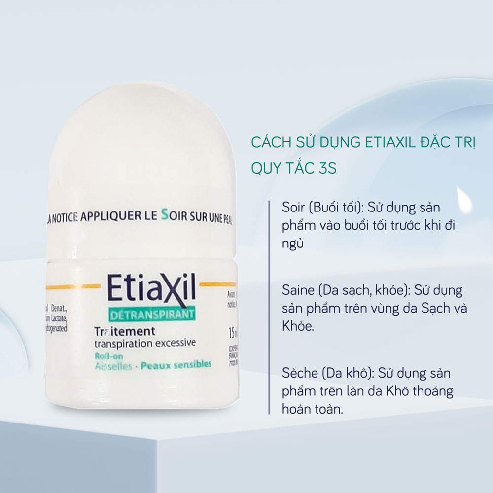 Lăn Khử Mùi Etiaxil Détranspirant Traitement Aisselles Peaux Sensibles 15ml  + Tặng 1 Lưới Tạo Bọt Rửa Mặt